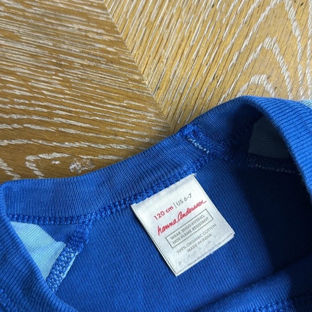 HANNA ANDERSSON Blue Shark Long Sleeve Pajama Top 6/7